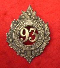 93rd Sutherland Highlanders Regiment glengarry badge