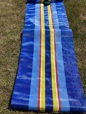 VINTAGE STRIPED DECKCHAIR FABRIC / CANVAS  Blue Red Unused Nylon Roll