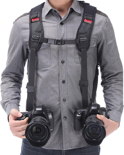 Double shoulder camera strap - shoulder,