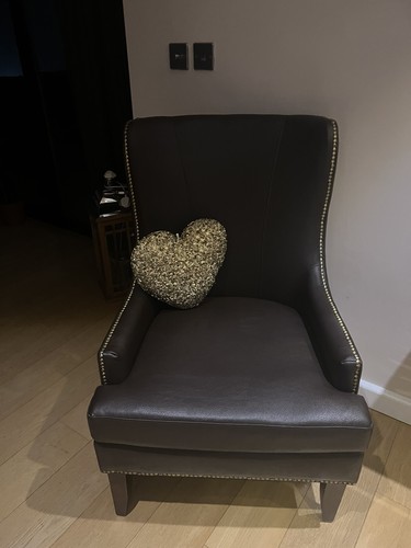 Brown leather armchairs used