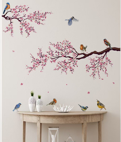 Pink cherry blossom branch - pink,