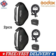 2X Godox  S-Type Bracket Bowens Holder with 60x60CM Softbox For Speedlite Flash
