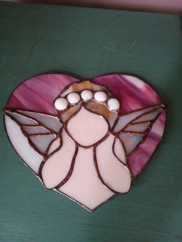 Stained glass style heart - glass,
