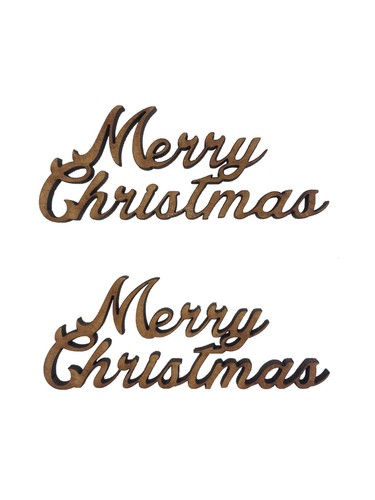 Merry christmas 7cm - 7cm, wood