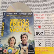 Seeking a friend fot the end of the world DVD disc artwork only. Save £s. Eco.