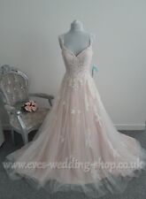 Morilee 5468 ivory/blush wedding dress with straps US 8/ UK 10