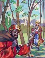 1930s Painting "Winter is past but the face of charcoal-burner is black as ever"