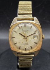 ROTARY Mens Automatic Watch 21 Jewels Gold Plated Swiss Made c.1960's Patina