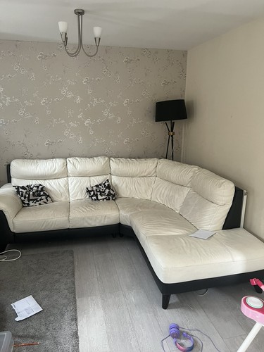 Dfs leather corner - leather, sofa