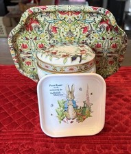 Lot Of 2Vintage Trays, 1 Tea