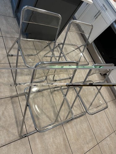 Lucite chrome folding - lucite,