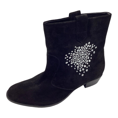 Faith womens black suede mid - black,