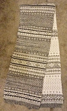 New Mountain Warehouse Men's Fairisle Scarf Black/White/Grey 78 x 12 Inches