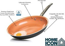 Frying Pan Non Stick Induction Copper Ceramic 26cm 10" Healthy Cooking HOME ICON