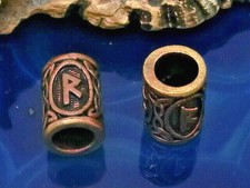 2 Pieces Bronze Beard Bead