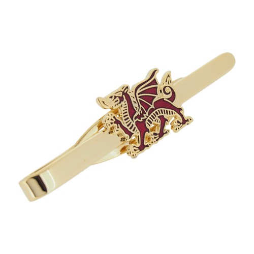Welsh dragon tie clip - welsh,
