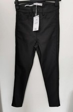 Brand new with tags Bershka coated faux leather high waisted skinny trousers uk8