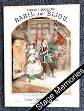 1872  Babil & Bijou Quadrilles Victorian sheet music cover Covent Garden Theatre