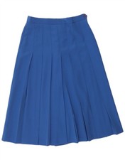 GOR RAY Womens Knife Pleated Skirt UK 14 Medium W30  Blue Polyester AA05