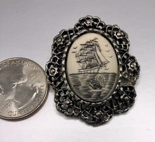 Vintage Porcelain Brooch