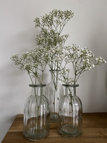 Ripple glass bottle wildflower - bottle,