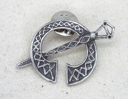 Celtic tara pewter pin - celtic,