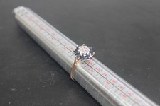 Vintage 9ct Gold Sapphire and Diamond Ring Size M 2.26g (1002)