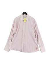 Laine Taylor Men's Shirt Chest: 46 in Red Striped 100% Cotton Basic