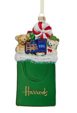 Harrods Christmas Bauble Decoration Shopping Bag Blown Glass Ornament
