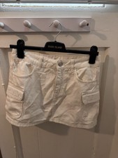 H&M Women's White Denim Skirt Size Small EUR 34