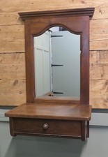 Wall Hanging Arts and Crafts Chestnut Cloakroom Mirror