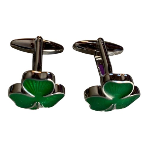 Mens cufflinks leaf - cufflinks, irish