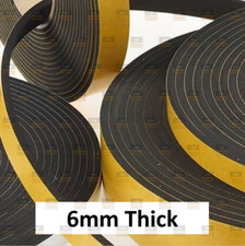 6mm Thick - Neoprene Adhesive Backed Foam Sponge Strip Roll Tape - 3mm to 50mm