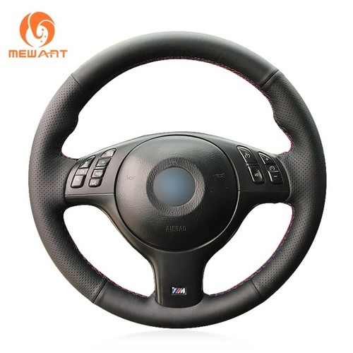 Black leather steering - leather,