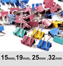 Assorted Colour Fold Back Clips Paper Clips Bulldog Clips 15mm, 19mm, 25mm, 32mm
