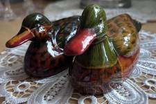 2 Vintage Pottery Decoy Ducks