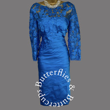 Irresistible Size 16 Blue Applique Dress Mother of the Bride Outfit Wedding