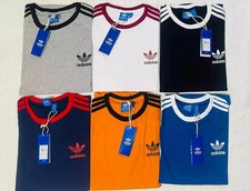 MEN'S ADIDAS  ORIGINALS  SHORT SLEEVE CREW NECK THREE STRIPE  T-SHIRT L, XL NEW