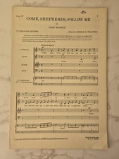 Come, Shepherds,  Follow Me By John Bennet, 1924 Stainer Bell Antique Music Shee