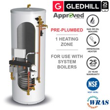 Gledhill Stainless Lite Pre-Plumbed IND210 Unvented Cylinder System Ready