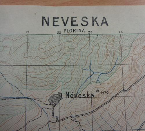 Ww1 map entitled neveska - map, "neveska"