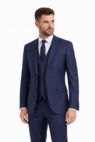 Navy blue wool - 3, piece