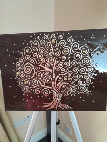 Silver sparkling tree life - silver,