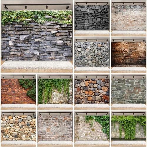 Vintage stone wall - stone, plants