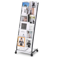VEVOR Brochure Display Rack 6-Tier Magazine Literature Display Stand 4 Wheels