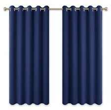 PONY DANCE Navy Curtains - Short Blackout Curtain Panels with Eyelets