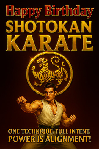 Karate birthday card wall - card,