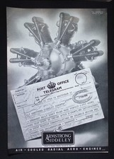 Original WWII Advert – Armstrong Siddeley Air-Cooled Radial Aero Engines