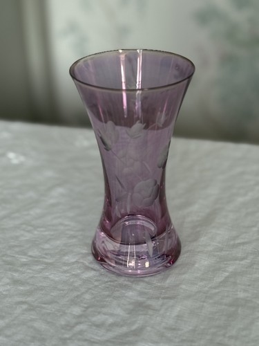 Vintage handcut etched floral