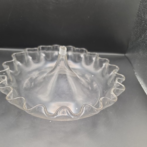 Clear glass round epergne - glass,